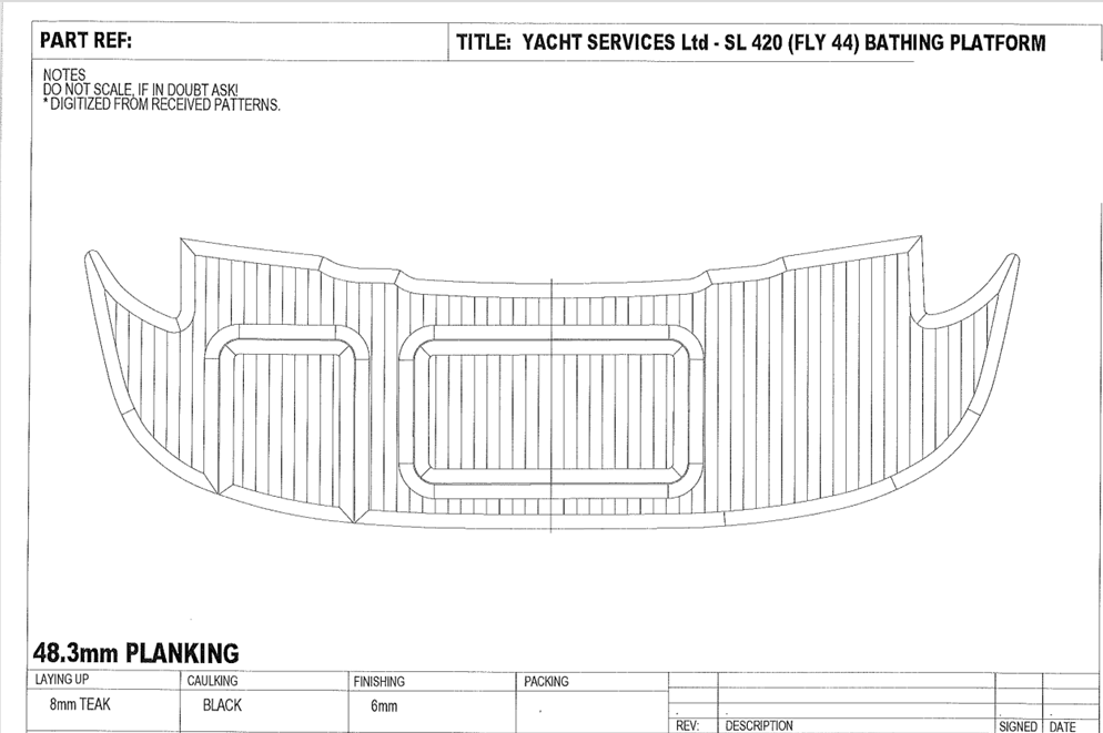 Sealine F44 (420 Statesman) Teak Bathing Platform Set