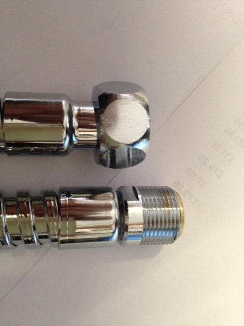 Chromed Brass Shower Hose 3/8" BSPF to 15mm M