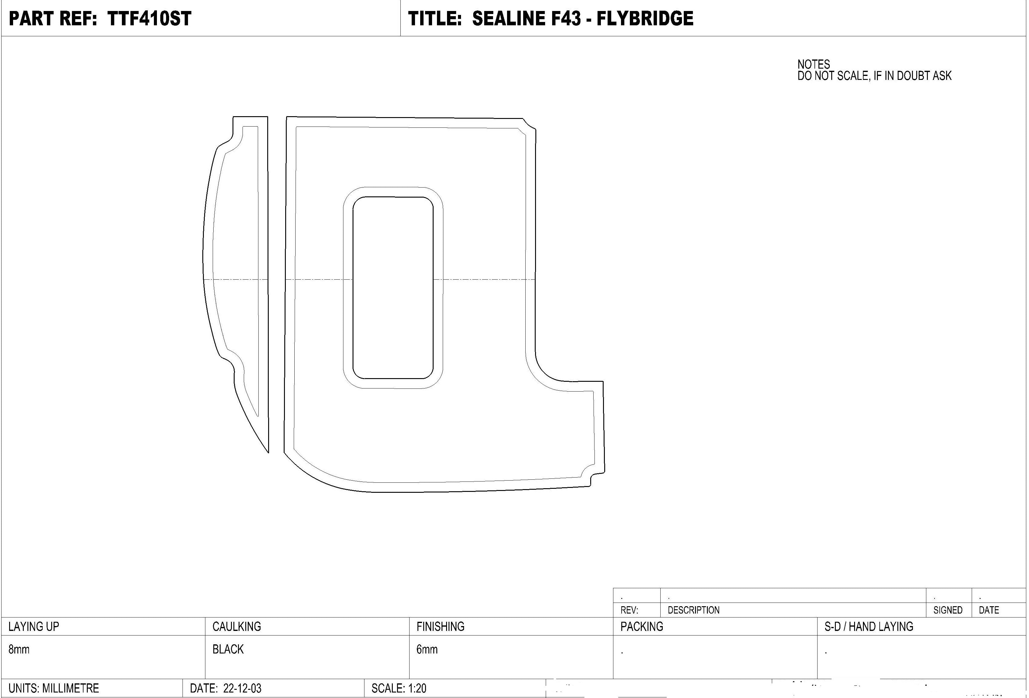 Sealine F43 (410 Statesman) Teak Flybridge Set