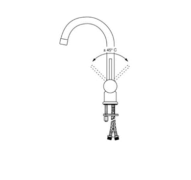 Barka Chromed Brass One Handle Galley Basin Mixer Tap Minimalist U Spout